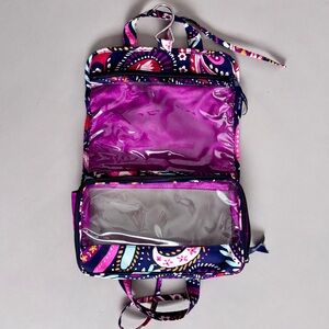 VERA BRADLEY Painted Paisley Quilted Travel Cosmetic Bag Hanging Case